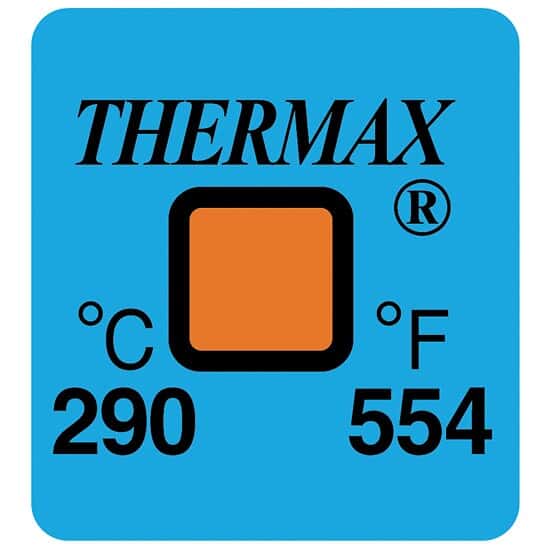 Cole-Parmer Irreversible 1 Point Temperature Label, 290°C/554°F; 50/Pk