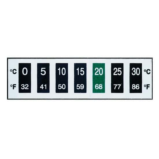 Cole-Parmer Reversible 7-Point Horizontal Temperature Label, 90C-120C/194-248F; 10/Pk