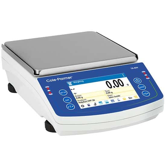 Cole-Parmer TB-800-10100i Precision Toploading Balance with Touchscreen, 10100g x 0.01g, Internal Calibration