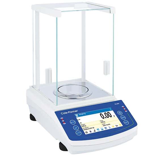Cole-Parmer TB-800-62 Analytical Balance with Touchscreen, 62g x 0.1mg, External Calibration