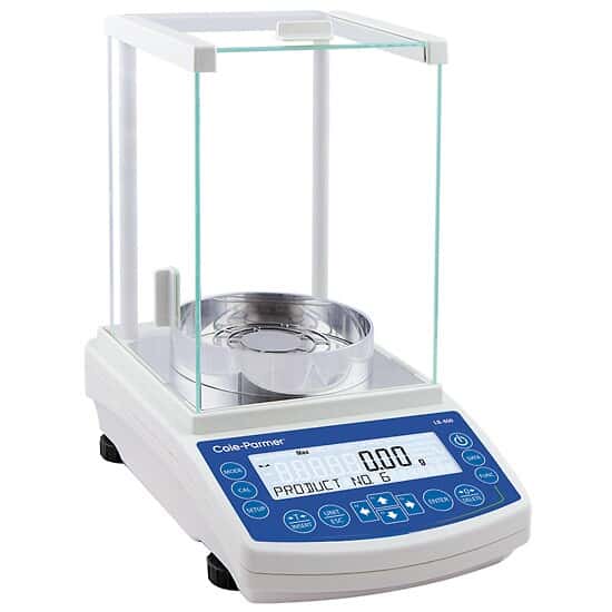 Cole-Parmer LB-400-82/220i Analytical Balance with LCD, 82g/220g x 0.01mg/0.1mg, Internal Calibration