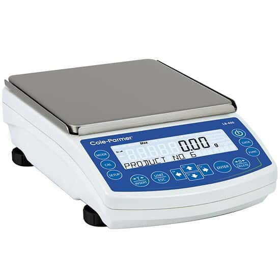 Cole-Parmer LB-400-4500 Precision Toploading Balance with LCD, 4500g x 0.01g, External Calibration