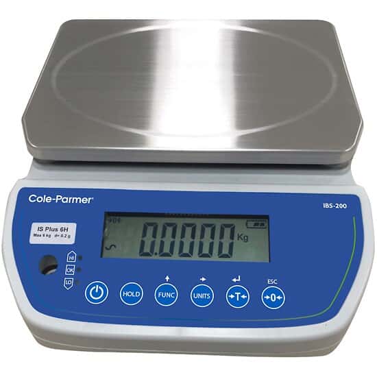 Cole-Parmer IBS-200-3H Hi-Resolution Compact Industrial Bench Scale, 3kg x 0.1g, Universal Power