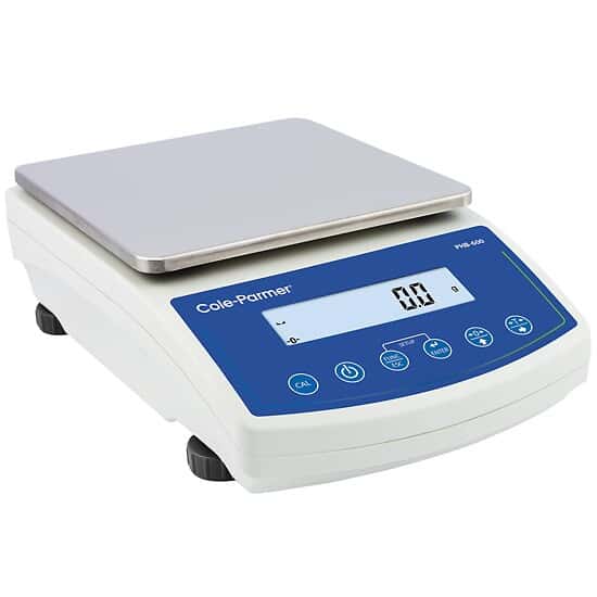 Cole-Parmer PB-350-2000i High Capacity Portable Toploading Balance, 2000g x 0.01g, Internal Calibration