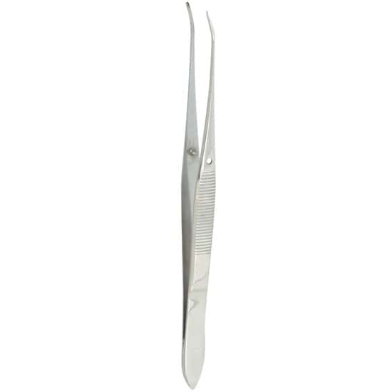 Cole-Parmer Standard Grade Iris Tissue Forceps, Half-Curved, 4