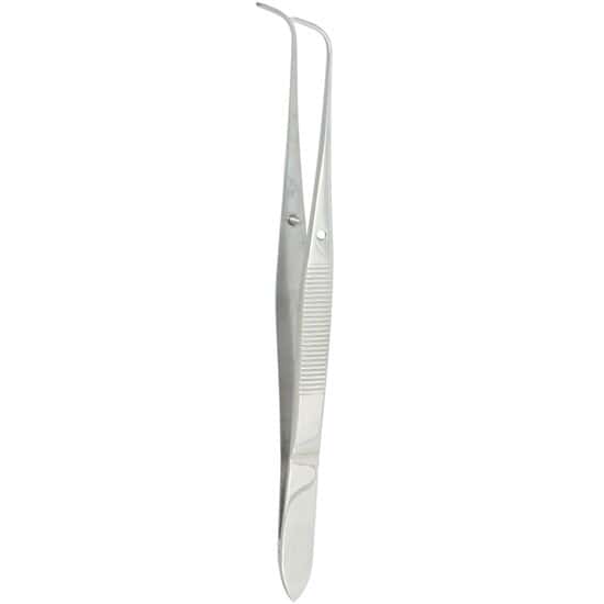 Cole-Parmer Premium Grade Iris Tissue Forceps, Full-Curved, 4