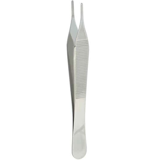 Cole-Parmer Premium Grade Adson Dressing Forceps, Serrated, 4 3/4