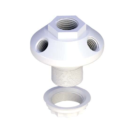 Cole-Parmer VapLock™ Solvent Waste Manifold, PP, panel mount, 1x1/2