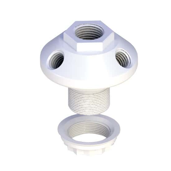 Cole-Parmer VapLock™ Solvent Waste Manifold, PTFE, panel mount, 1x1/2