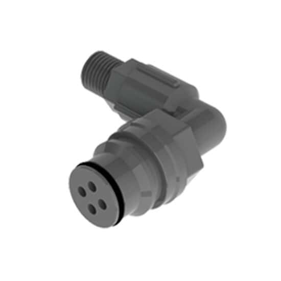 Cole-Parmer VapLock™ Adapters for Exhaust Filters, Justrite® Centura Quick-Disconnect, 90° Elbow, Polypropylene and EPDM
