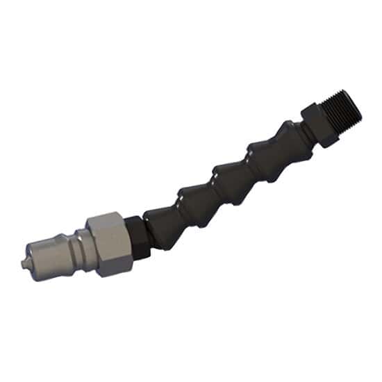 Cole-Parmer VapLock™ Adapters for Exhaust Filters, Justrite® Centura Quick-Disconnect, Straight, Adjustable, Stainless Steel/PTFE/Black Acetal