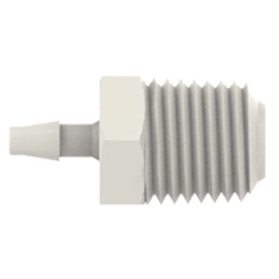Cole-Parmer VapLock™ Fitting, Polypropylene,  Straight, Hose Barb to Threaded Adapter, 1/8