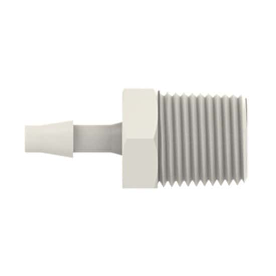 Cole-Parmer VapLock™ Fitting, Polypropylene,  Straight, Hose Barb to Threaded Adapter, 1/4