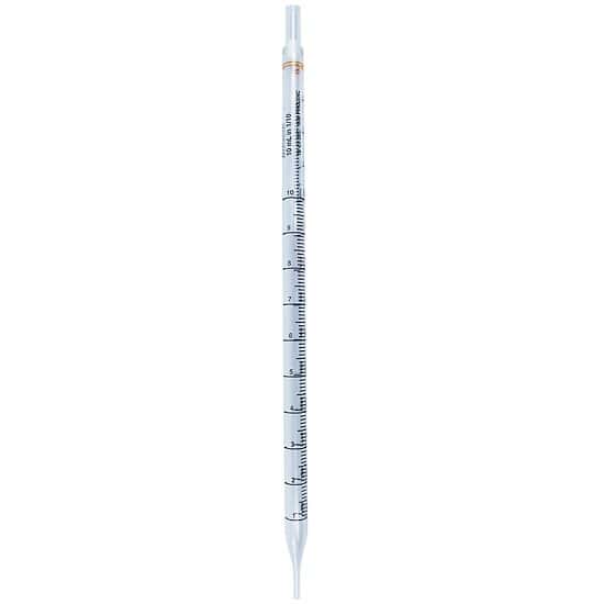 Cole-Parmer Sterile Serological Pipettes, 10 mL, Standard Tip, Polystyrene (PS), 16 Bulk Packs of 25 Pipettes/Pack (400 Total Pipettes)