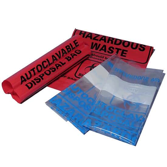 Cole-Parmer Autoclavable Biohazard Bags, Red, 12.2