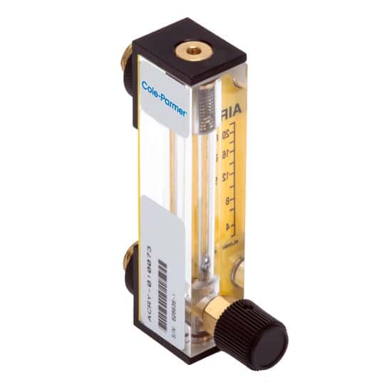 Cole-Parmer Variable Area Flowmeter, Acrylic, Water, 175 mL, 1/8