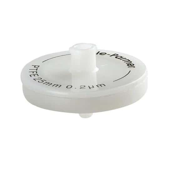 Cole-Parmer PTFE Chromatography Syringe Filter, 0.2µm Pore, 13mm Dia, 100/Pk