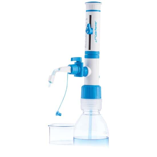 Cole-Parmer Bottletop Dispenser with Calibration and Recirculation Valve; 10 to 100 mL