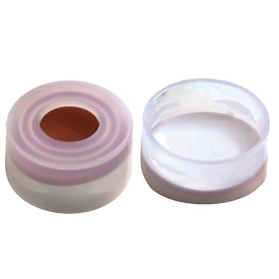 Cole-Parmer Snap-top PE Caps, 11 mm, White PTFE/red Silicone Septa, 100/Pk
