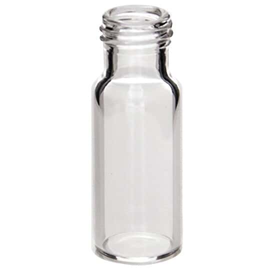 Cole-Parmer Short thread Vials, 1.5 mL, 11.6 mm, Clear Glass, 9 mm thread, 100/Pk, 12 Pk/Cs