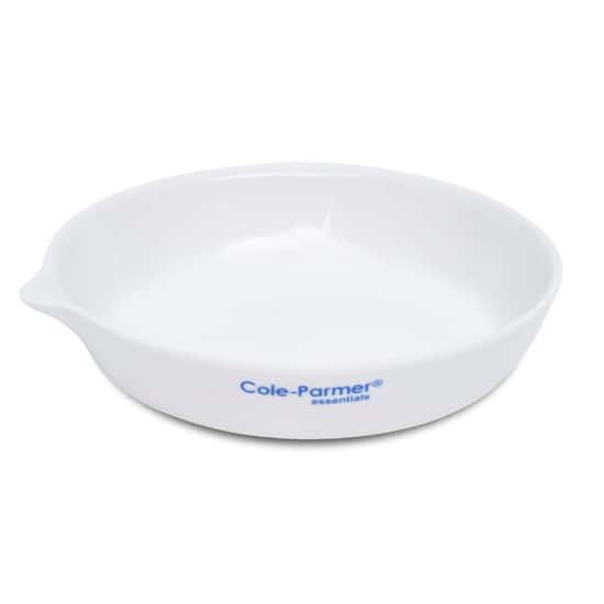 Cole-Parmer Porcelain Flat-Form Evaporating Dish, 100 mL, 6/pk