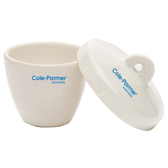 Cole-Parmer High-Form Crucible with Cover, Porcelain, 5 mL; 12/PK
