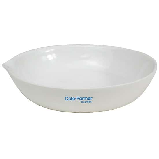 Cole-Parmer Porcelain Round-Form Evaporating Dish, 525 mL; 12/PK