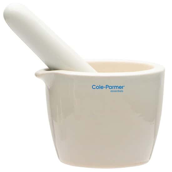 Cole-Parmer Mortar and Pestle Set, Porcelain, 145 mL; 12/PK