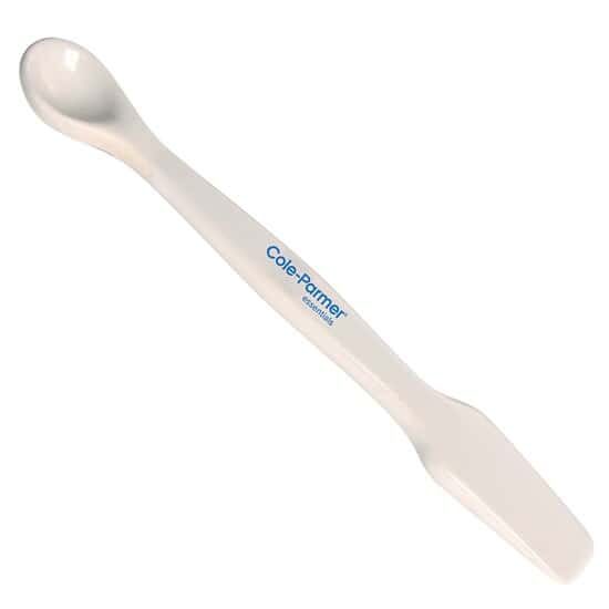 Cole-Parmer Spatula with Spoon, Porcelain, 0.1 mL, 100 mm L