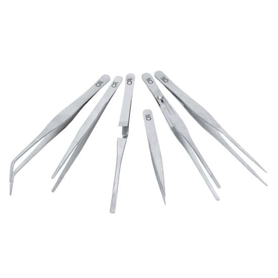 Cole-Parmer Stainless Steel Tweezers, Set of 6 w/Pouch
