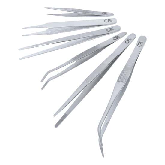 Cole-Parmer Stainless Steel Tweezers & Forceps, Set of 6 w/Pouch