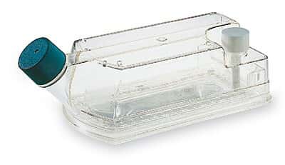 Cole-Parmer Adhere Bioreactor Flask for Adherent Cells, Dual Membrane, 1000 mL (33.8 oz), 3 Pk