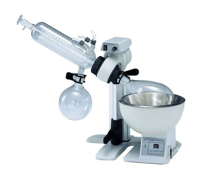 ColeParmer Rotary Evaporator System w/ Manual Lift, diagonal glassware