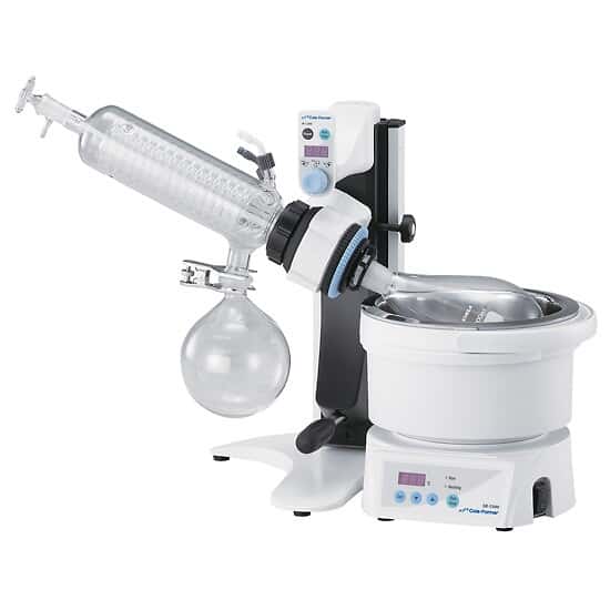ColeParmer Rotary Evaporator System w/ Manual Lift, slanted condenser