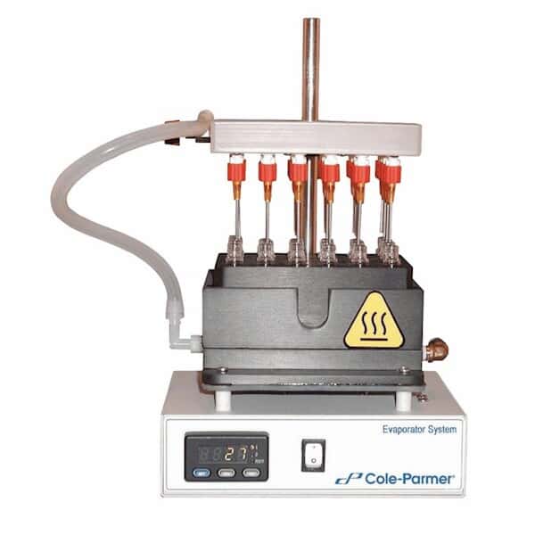 Cole-Parmer Heated Evaporator/Concentrator; single block, 24 test tubes; 12-mm dia