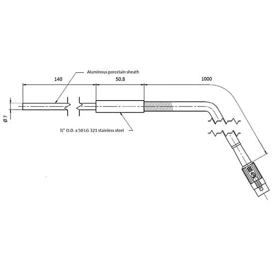 Cole-Parmer AZ6741  Digital Controller Temperature Probe, High-Temp