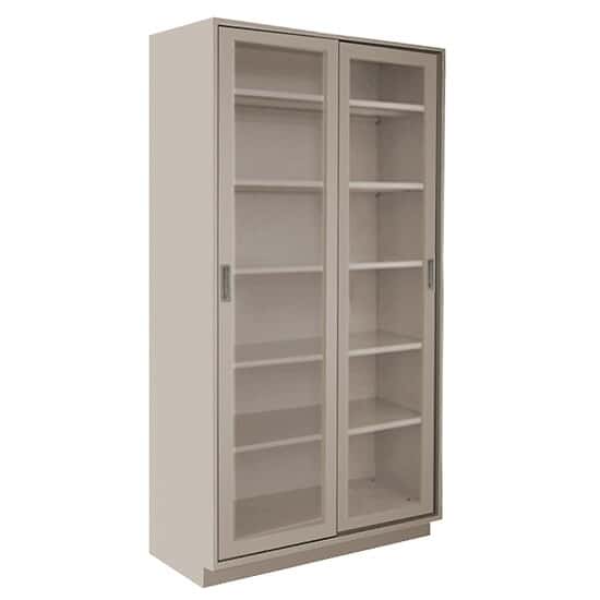 Cole-Parmer Floor Cabinet with Glass Sliding Doors, 48x84x22; Silver Gray
