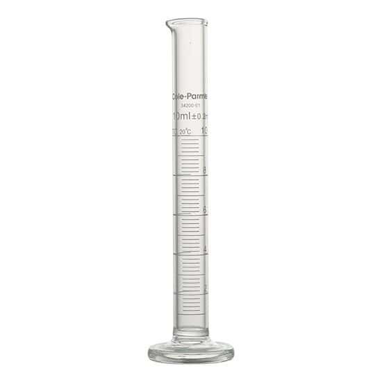 Cole-Parmer Graduated Cylinder, Class B, To Contain, single metric scale, 10 mL