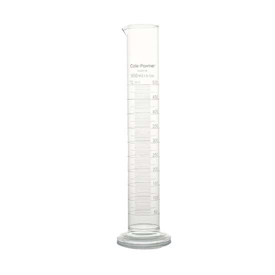 Cole-Parmer Graduated Cylinder, Class B, To Contain, single metric scale, 500 mL