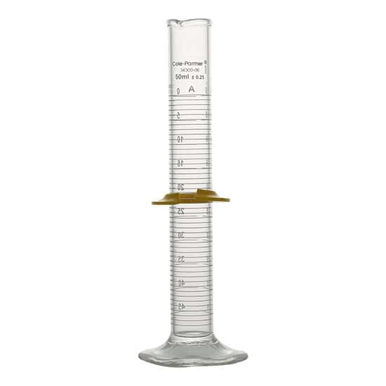 Cole-Parmer Graduated Cylinder, Class A, To Deliver, NIST Calibration, 50 mL