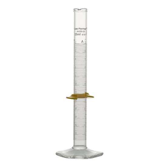 Cole-Parmer Graduated Cylinder, Class A, To Contain, NIST Calibration; 25 mL