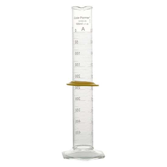 Cole-Parmer Graduated Cylinder, Class A, To Contain, NIST Calibration; 500 mL