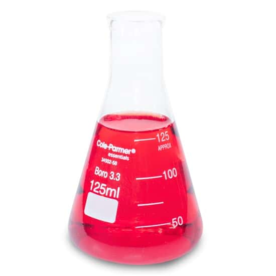 Cole-Parmer Glass Erlenmeyer Flasks, Graduated, Heavy Rim, 125 mL