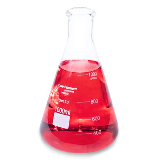 Cole-Parmer Glass Erlenmeyer Flasks, Graduated, Heavy Rim, 1000 mL (32 oz); 6/Pk