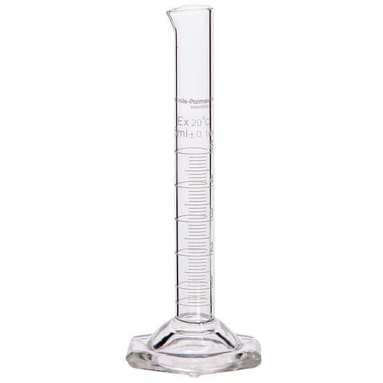 Cole-Parmer Graduated Cylinders, Borosilicate Glass, Hexagonal Base, Autoclavable, 5 mL; 2/Pk