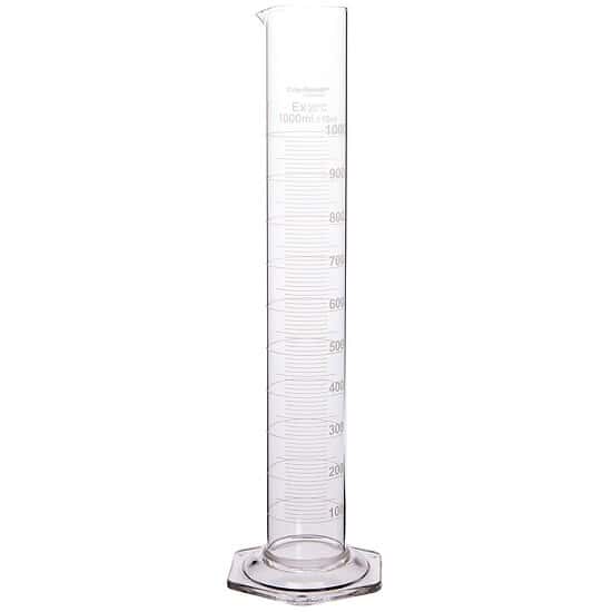 Cole-Parmer Graduated Cylinder, Borosilicate Glass, Hexagonal Base, Autoclavable, 1000 mL