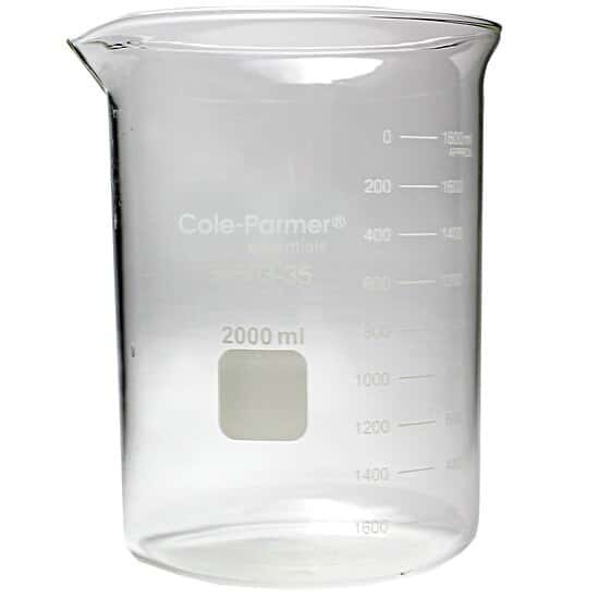 Cole-Parmer Plus Griffin Low-Form Beaker, Glass, 2000 mL; 2/PK