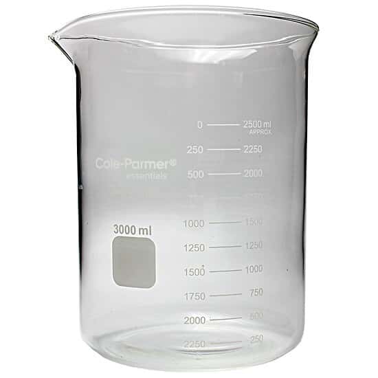 Cole-Parmer Plus Griffin Low-Form Beaker, Glass, 3000 mL