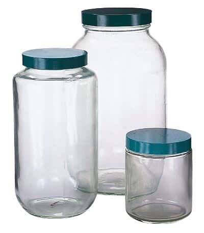 Cole-Parmer 7772TW Safety Coated Sample Jar, Clear Glass, 1000mL; 12/CS