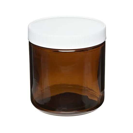 Cole-Parmer Straight-Sided Jar, Amber Glass, 500mL (17 oz); 12/CS
